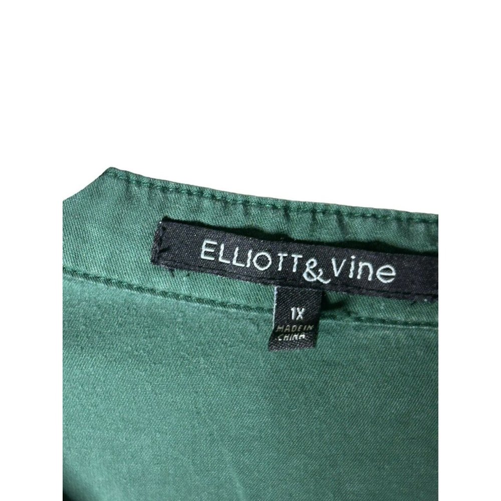 Elliott & Vine Green Tiered dress with 3/4 sleeves Size 1X NEW W/TAGS - Picture 3 of 5